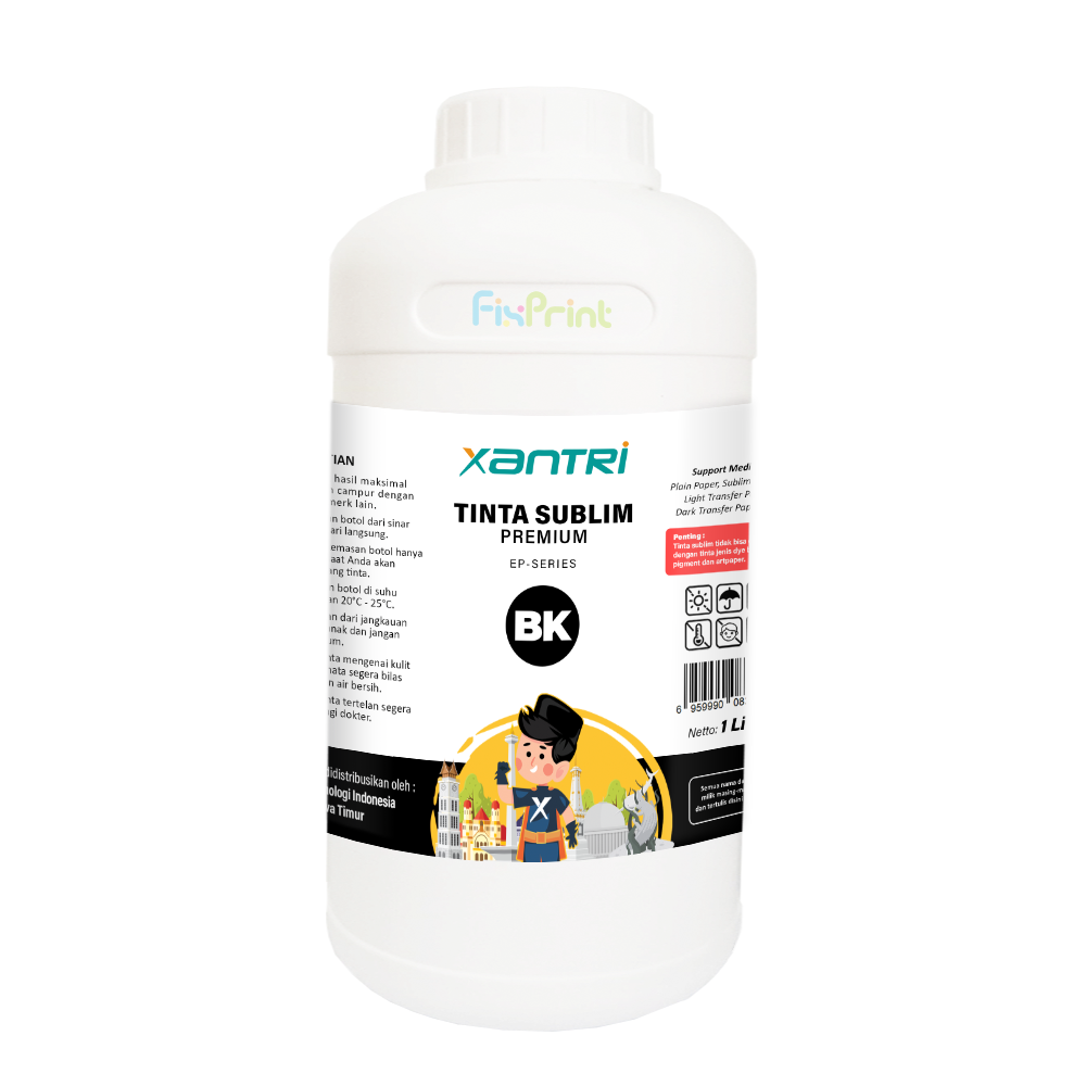 Tinta Xantri Sublim Black 1 Liter, Tinta Sublime Printer EP L121 L110 L120 L210 L220 L310 L350 L355 L360 L365 L380 L380 L385 L550 L555 L565 L650 L800 L805 L850 L1110 L1210 L1216 L1250 L1256 L3110 L3150 L3156 L3210 L3216 L3250 L3251 L3256 L5190 L5290 L5296