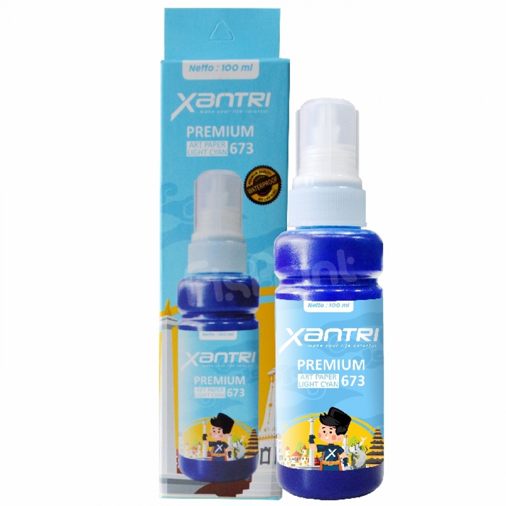 Tinta Xantri Art Paper 673 Light Cyan 100ml, Printer EP L100 L200 L110 L120 L210 L220 L310 L350 L355 L360 L365